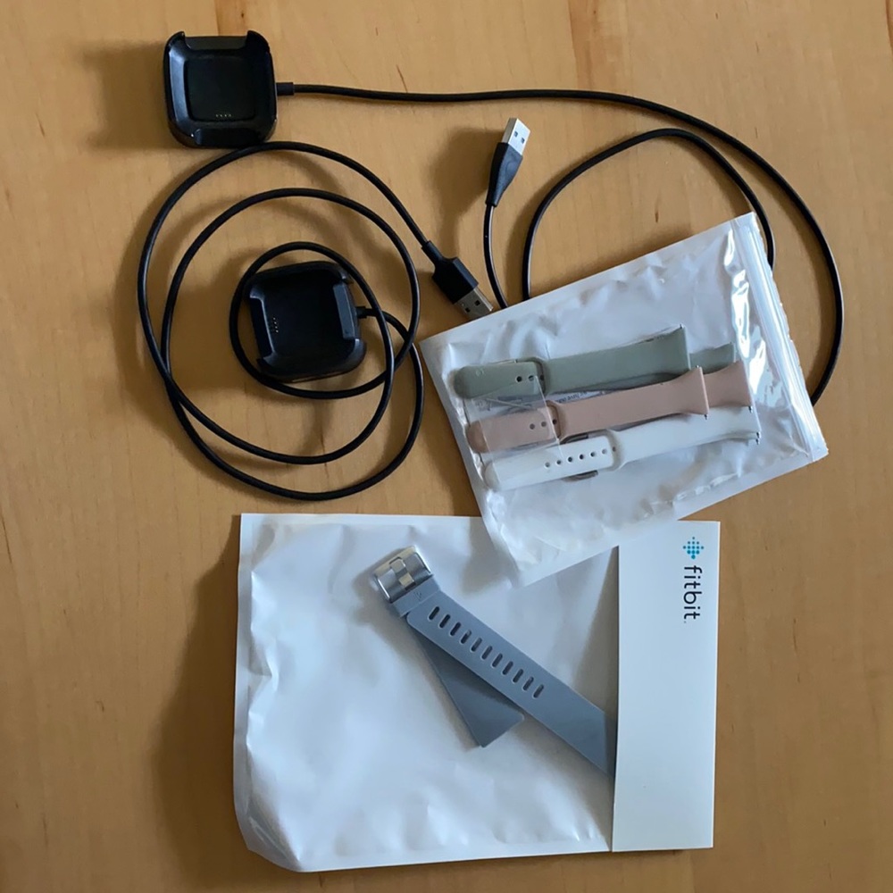 Fitbit versa 2 chargers and 4 new bands